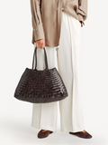 Dragon Diffusion Dark Brown Santa Croce Large Woven Bag