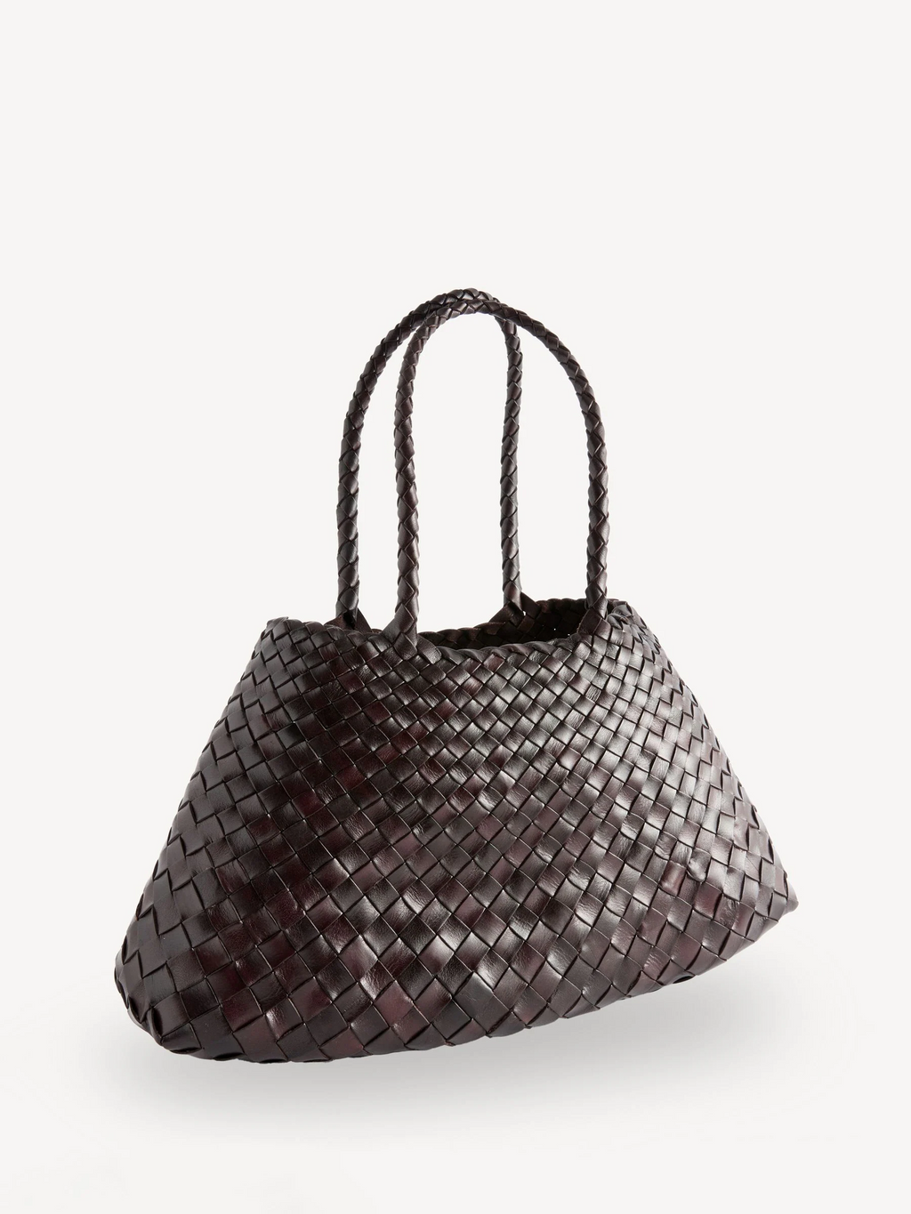 Dragon Diffusion Dark Brown Santa Croce Large Woven Bag