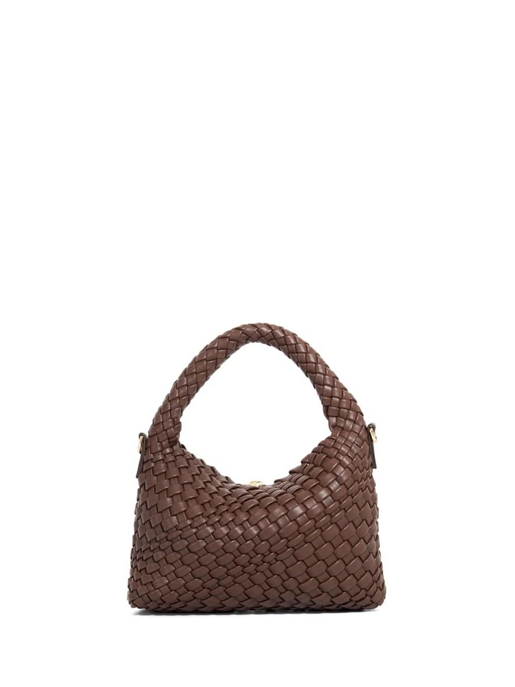 Dune London Dark Brown Dinky deliberate Mini Woven Slouch Bag