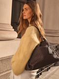 Katie Loxton Brown Large Nova Hand Woven Shoulder Bag
