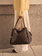 Katie Loxton Brown Large Nova Hand Woven Shoulder Bag