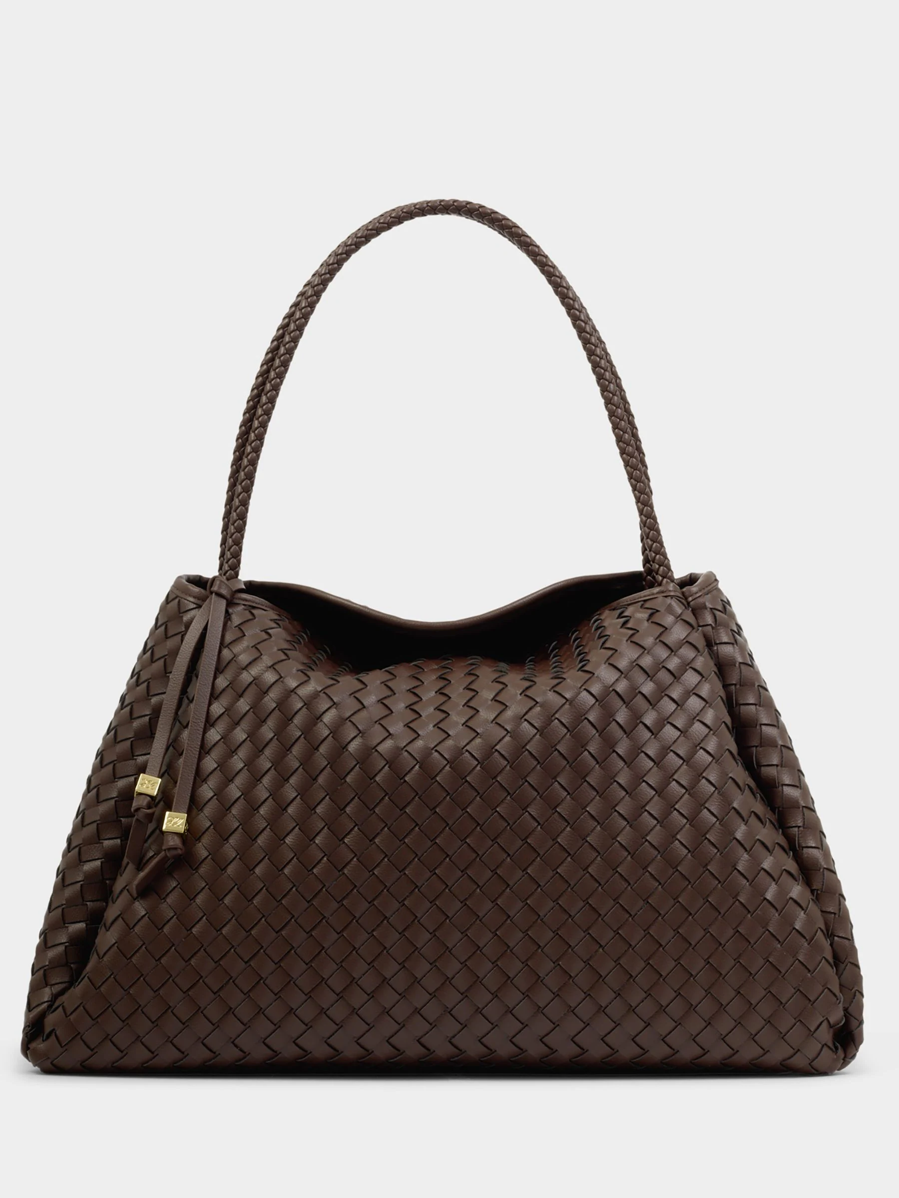 Katie Loxton Brown Large Nova Hand Woven Shoulder Bag